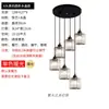 Lámpara de araña para escalera, lámpara colgante larga, luz LOFT dúplex de lujo moderno minimalista nórdico para sala de estar, lámpara giratoria de cristal de moda