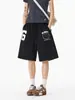 Shorts Azules con Letras Estilo High Street Americano para Hombres y Mujeres, Nuevos Shorts de Baloncesto Holgados de Pierna Recta de Verano, Pantalones Deportivos de Moda