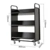 Carrito Silencioso para Libros de Biblioteca, Carrito Pequeño, Escalera para Libros, Carrito Móvil para Libros, Escalera de Tres Peldaños, Carrito para Archivos de Archivo, Carrito de Plataforma Plana