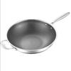 Atacado de Presentes do Fabricante Wok de Aço Inoxidável Frigideira Tela Cheia Colmeia Fogão de Indução Wok Universal Frigideira Antiaderente