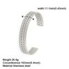Pulsera abierta trenzada de acero de titanio pulido de corte simple de moda para mujer, directa de fábrica, transfronteriza, pulsera de acero inoxidable