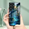Aplicável para Capa de Celular Samsung S26ULTRA A57 Cachoeira S24 Capa Protetora Capa de Vidro Temperado A07 Rio Estrelado