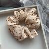 Elástico de Cabelo Versátil Estilo Ins, Scrunchie de Tecido Chiffon Coreano com Bolinhas, Elástico de Cabelo Elegante, Acessório de Cabelo