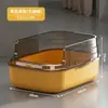 Caixa de Areia Aberta Extra Grande com Grade Elevada Semi-Fechada para Evitar Salpicos, Vaso Sanitário para Gatos, Suprimentos para Animais de Estimação
