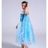 Novo Vestido de Princesa Elsa de Frozen com Capa de Tule, Fantasia de Performance para Halloween, Vestido Formal Infantil
