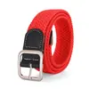 Cinturón tejido popular de Amazon para estudiantes, cinturón universal para hombres y mujeres, hebilla cuadrada, casual, elástico, transfronterizo