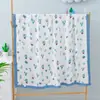 Colcha de Bambu e Algodão de Quatro Camadas com Aba Larga para Crianças 120*110cm Cobertor Wrap para Recém-Nascidos Toalha de Banho para Bebês Manta para Bebês Recém-Nascidos