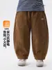 Calça Europeia Masculina de Inverno com Plus Veludo Calça de Bebê Faca Torto Calça Casual Espessa para Meninos Roupa Infantil Calça Longa Infantil Roupas de Inverno