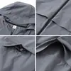 Chaqueta de Running con Capucha para Hombre Elástica Cortavientos Fina de Primavera Otoño Abrigo Deportivo para Senderismo al Aire Libre Ropa de Entrenamiento Físico