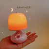 Nova luz noturna redonda fofa mini simples pequena lâmpada de mesa ornamentos estudante casa lâmpada de estudo iluminação de mesa