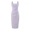 Venta al por mayor de ropa de mujer transfronteriza: Nuevo Vestido de Verano con Tirantes y Cuello Cuadrado, Vestido de Tirantes de Verano Ajustado a la Cintura, Elegante Vestido Largo
