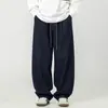 Jeans de Mezclilla Cruda Vintage Personalizados para Hombre Estilo Primavera Pierna Cónica Dobladillo Plisado Modernos Casual Americano Pantalones Largos