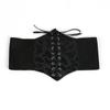 Europeu e Americano Retrô Alça de Renda Preta Couro Selo de Cintura Roupa Externa Decorativa Feminina plus size Cinto Largo de Cintura