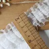 Encaje Ancho de 12 cm Chifón Engrosado Doble Capa Plisado Puño Fruncido Vestido de Muñeca Dobladillo de Falda Larga Adornos