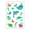 Adesivos de Tatuagem Oceano que Brilham no Escuro Transfronteiriços Desenho Animado Infantil Baleia Pequena Golfinho Festa Adesivos Temporários Luminosos