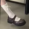 Zapatos de plataforma con cordones y lazo estilo lolita japonés, colección de otoño 2026 para mujer, zapatos planos Mary Jane con cierre de velcro