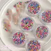 Joias para Nail Art de Pérolas Bolha Sereia Fantasma Diamante Sereia Semicírculo Fundo Plano Cor Doce Decoração de Unha Macaron