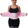 Cinturón de cintura elástico completo personalizado con 6 filas de hebillas, cinturón abdominal moldeador que induce al sudor para correr, cinturón de soporte lumbar posparto