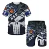 Novo Conjunto Esportivo de Verão Forças Especiais da Ucrânia Conjunto de Camiseta de Manga Curta com Shorts Roupa Esportiva Camuflada