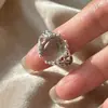 Anillo Fantasma Verde Retro Estilo Coreano Venta Directa de Fábrica Diseño de Nicho Textura Simple Estilo Coreano Anillo para Mujer Fuente de Suministro