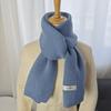 Cachecol estilo coreano para mulheres no inverno, quente, moderno, fofo e versátil, protetor de pescoço de malha de lã de cor pura, cachecol pequeno para homens e casais