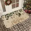 Felpudo de lino navideño transfronterizo para entrada de casa, felpudo resistente a la suciedad, alfombrilla para pies que elimina el polvo, alfombra decorativa navideña para sala de estar