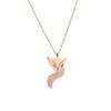Collar de Acero Titanio Chapado en Oro Rosa de 18k para Mujer Zorro Pequeño Color Dorado Cadena para Clavícula Lindo No se Cae No Alergia
