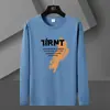 Fabricante Direto Primavera e Outono Novo Versátil Camiseta Gola Redonda Manga Longa Tamanho Plus Masculino Tendência Outono Casual Top Camiseta