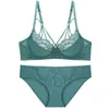 Lencería Sexy Transparente Transfronteriza para Mujer, Sujetador Delgado de Verano que Hace que los Senos Grandes Parezcan Más Pequeños, Tirantes Decorativos, Encaje Atractivo, Conjunto de Sujetador Transpirable