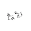 Nuevos Pendientes de Gato para Mujer, Pendientes Pequeños de Rosca, Pendientes para Hélice Auricular, Joyería para Oreja Hueca de Zirconia al por Mayor