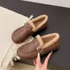 Botas Cortas de Invierno Gruesas, Cálidas, Antideslizantes, Suela Suave, Cómodas, Versátiles, de Algodón para Madre, Mujer, Punta Redonda, Suela Plana, Modernas
