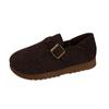 Zapatos Nuevos Birkenstock de Invierno para Mujer, Zapatos Planos de Terciopelo Retro Engrosados Cálidos de Suela Gruesa, Dos Usos, Zapatos Perezosos Casuales y Zapatos de Algodón