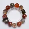 Chuva Fumegante Como um Sonho Pulseira Super Artesanal de Cristal Natural Preto Dourado para Mulheres, Novo Estilo Versátil, Pulseira Clareadora Atacado