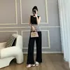 Estilo Europeo 2026 Súper Moderno Ajustado Elegante Encaje Patchwork Manga Corta Pantalones de Pierna Ancha Deportivo Casual Moda Conjunto de Dos Piezas