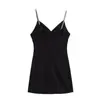 Vestido de alça sexy preto com strass, novo, para mulheres, estilo europeu e americano Fengchun 2024 6352