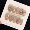 Nuevo Diseño de Mariposa en Pintura de Tinta Estilo Chino de Alta Gama, Uñas Postizas Cortas Iluminadoras, Nuevos Pegatinas para Uñas, Venta al por Mayor Directamente de la Fuente