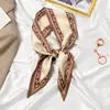 Bufanda de seda estilo coreano ins, cinta, bufanda decorativa versátil para mujer, corbata, bolsa, pelo, bufanda larga de doble cara, bufanda