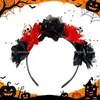 Faixa de Cabeça de Flor Artificial Nova de Halloween Transfronteiriça Acessório de Caveira da Moda Adereço de Cabeça para Festa de Halloween Baile Fantasia