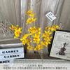 Orquídea de 3 Ramos Flores Artificiais Sala de Estar Casa Arranjo de Flores Ornamentos Buquê de Seda Casamento Decoração Arranjo de Flores Salão de Casamento