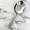 Colher de Jantar Redonda para Buffet Transfronteiriça, Colher de Servir em Aço Inoxidável 304, Colher Pública Grande, Escorredor Espessado em Aço Inoxidável