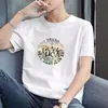 Camiseta Masculina de Manga Curta Verão 2026 Tendência Manga Meia Manga Camisa Básica Estilo Coreano Estampada Versátil Solta Moletom Amazon