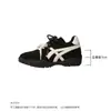 Sapatos de Treino Alemães com Aumento de Altura de 7cm para Mulheres, Couro Genuíno, Novo Estilo Outono e Inverno 2025, Sapatos Esportivos Casuais Versáteis com Solado Grosso e Patchwork
