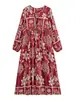 Ropa de Verano para Mujer Estilo Europeo y Americano 2026 con Estampado de Posicionamiento y Borlas, Vestido Holgado Bohemio 8947