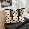 Bolso Tote de Lunares Estilo Coreano Nuevo Verano 2026, Bolso de Hombro Grande de Gran Capacidad Relajado y Elegante para el Trabajo