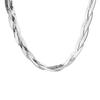 Collar de cadena italiana de hueso de serpiente tejido flash de plata esterlina 925, moderno, simple, de alta gama, de tres capas para clavícula, para hombres y mujeres