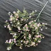 150 Gipsófila de Rama Alta Flores Pequeñas Decorativas de Plástico, Flores Artificiales para Ramos de Boda, Decoración de Sala de Transmisión en Vivo, Flores Artificiales Realistas