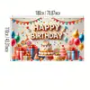 Faixa de Aniversário Transfronteiriça Feliz Aniversário Painel de Festa Decoração de Feriado Personalização em Pequeno Lote
