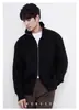 Suéter de Punto Grueso con Mangas Raglán y Cuello Solapa con Doble Cremallera para Hombre, Estilo Casual Holgado Perezoso, Chaqueta Cardigan