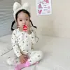Traje de Otoño e Invierno Grueso sin Huesos con Dibujos Animados de Cerdo Feliz para Niños, Pantalones Largos, Suéter de Algodón Lija para Bebés Niños y Niñas