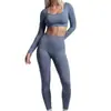 Conjunto de roupa de esporte ao ar livre sem costura europeu e americano, sutiã esportivo sem costura, calça comprida sem mangas e com costas abertas, secagem rápida para fitness e yoga
